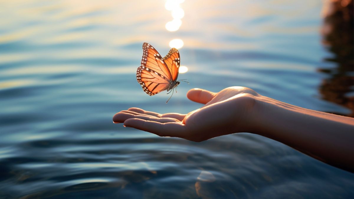 Borboleta simbolizando as pequenas belezas que fortalecem a saúde mental