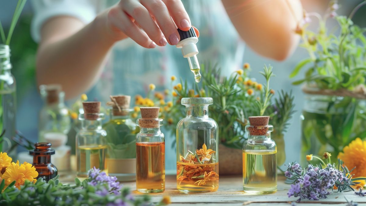 Mulher formulando florais