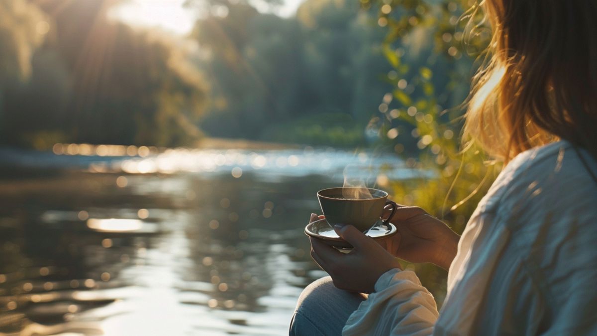 Mulher em um momento de autocuidado sem culpa