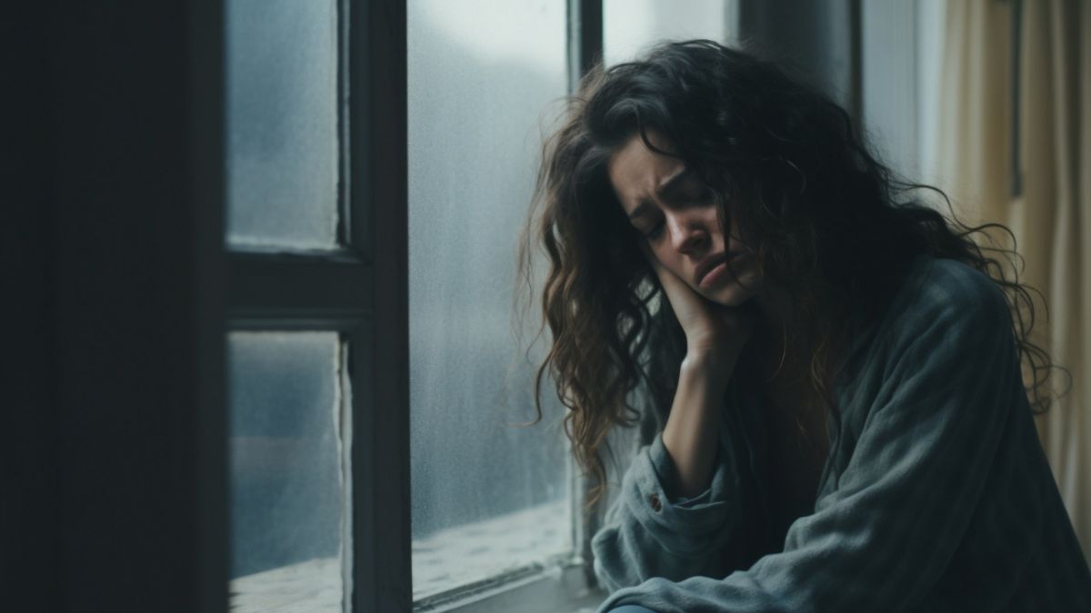 mulher triste que precisa usar floral para emagrecer